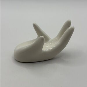 Ceramic Hand Sculpture Display Stand - White